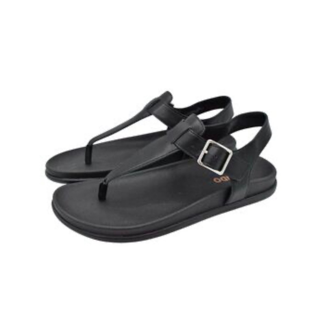 Blondo Niomi Black T-Strap Thong Minimalist Sandals Buckle Ankle Strap Women 10M